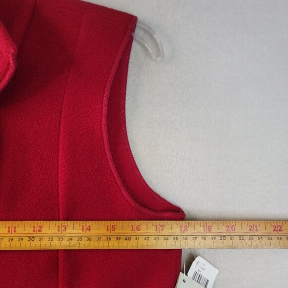Janska Fleece Sleeveless Cloak Vest XS Oversized Red Casual Layering USA New - Picture 9 of 10